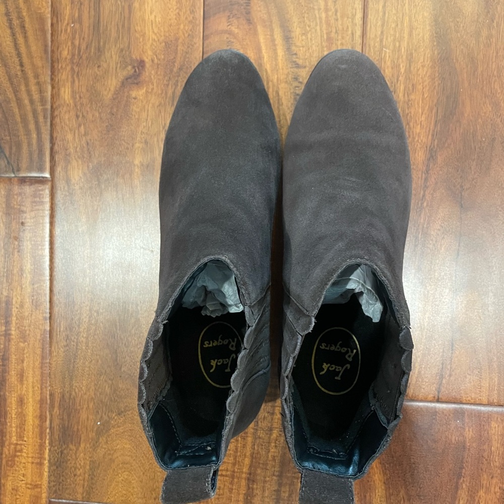 Jack Rogers Liddy Suede Dark Brown Waterproof Short pull on boots, Size 11M